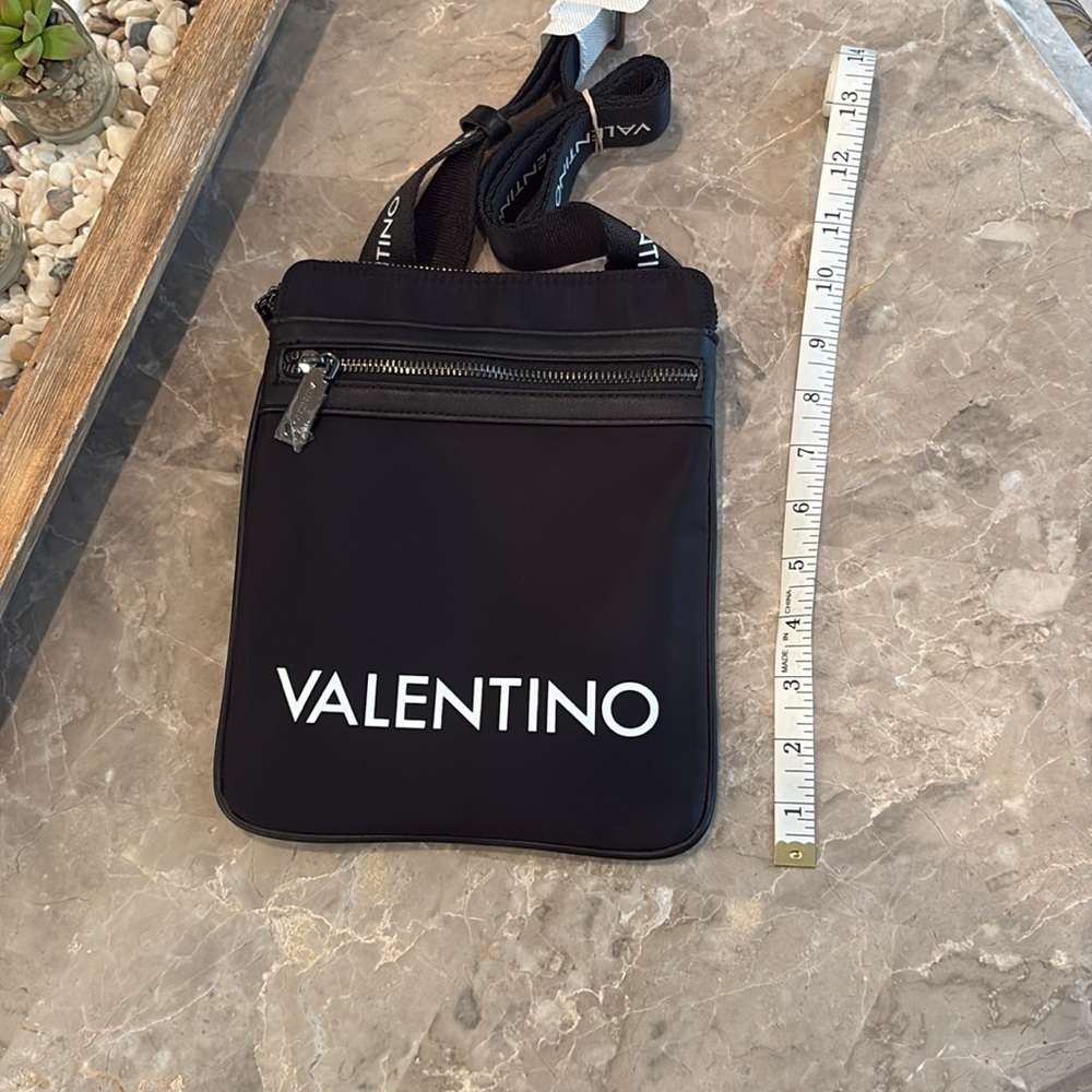 NWT Valentino Black Bag with Logo Strap - Picture 8 of 10